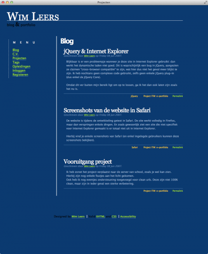 Front page: blog.